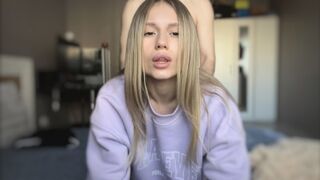 The baby showed her body to her boyfriend and he finished with pleasure