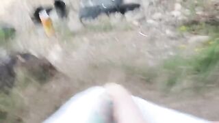 A girl was caught exposing herself on the beach by a stranger