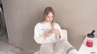 The insolent girl threw her legs on the table and was fucked