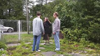 A man hard fucked a girl in the village, reaching intense orgasm
