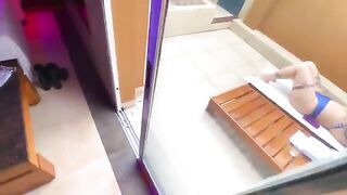 Redhead deepthroat blowjob action in the bikini with employee