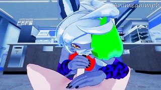 Roxanne Wolf fucked by a huge dick in an anime scene
