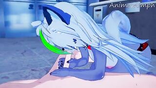 Roxanne Wolf fucked by a huge dick in an anime scene