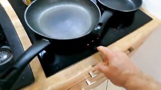 Bad Volodya fucks Asian rice in the kitchen, a steamy VLOG