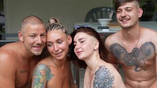 Real swinging foursome with two couples - OWIAKS & LeoKleo