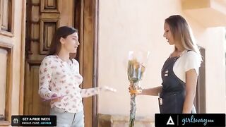 The owner of the flower shop wants to finger her crush badly