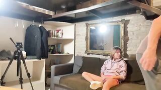 BTS cock sucking with petite teen Gina Gerson and Bruce Venture