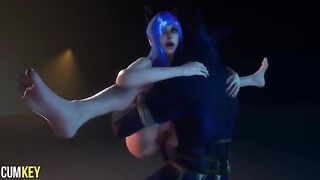 Furry Cat Girl gets her pussy filled with cum by a huge cock