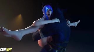 Furry Cat Girl gets her pussy filled with cum by a huge cock