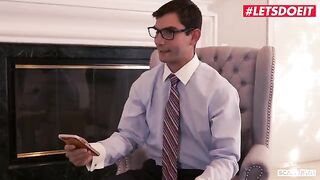 A lawyer gets seduced by American babe Gina Valentina and her friends in a steamy foursome