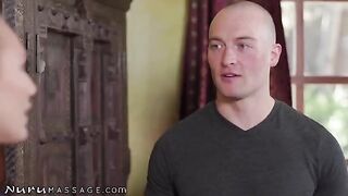 AJ Applegate gets naughty with her BFF's stepbrother in a steamy Nuru Massage scene