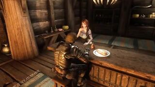 Ysolda seduces a traveler in her tavern, following a Steam guide