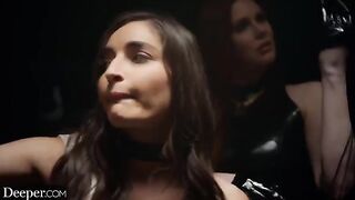 Mistress Maitland pushes sub Emily to her limits in a steamy threesome scene