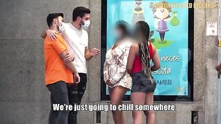 Two hot Mexican teens picked up from the bus stop for steamy action