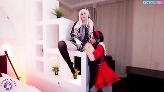 Octokuro's cosplay girl pussy licking solo action