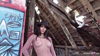 Outdoor casting with German amateur Jessy Jey for big cock lovers