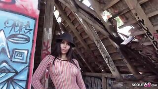 Outdoor casting with German amateur Jessy Jey for big cock lovers