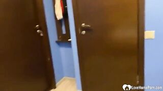 Extra hungry teen gets her pussy railed in the shower, capturing real passion