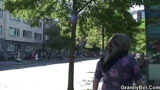 Pervert dude fucked old freckled granny with big tits