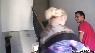 Pervert dude fucked old freckled granny with big tits
