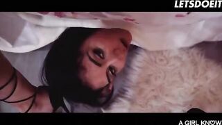 Two beautiful roommates have a gentle lesbian sex session with passionate pussy licking