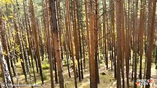 Girl was fucked in the woods by a guy with a big cock
