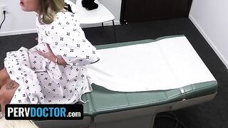 Busty doc fucks Mimi Monet and nurse in office scene