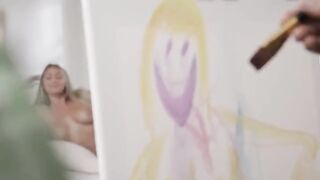 Art class with the instructor got too horny for two gorgeous students London River and Kayley Gunner