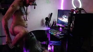 Gamer Girl gets her pussy railed while playing Destiny 2, a hardcore scene