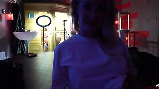 Behind the scene with Wet Kelly - Masturbating while watching actors playing and getting wet