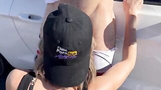 Two friends fucked and spitted on a wife in Nevada desert public road