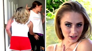 The DoorSmash app surprises with a delivery girl mix-up, featuring Kyler Quinn and Katie Kinz in an intense scene