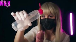 Nurse in latex will make you cum twice with handjob