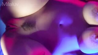 Close up pussy fuck with cum inside and outside