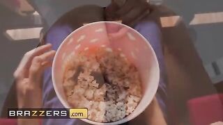 Naughty Tina Fire gets her pussy smashed by Jordi El In the popcorn machine