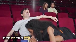 Naughty Tina Fire gets her pussy smashed by Jordi El In the popcorn machine