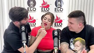 Sara Blonde makes a blowjob after an interview on Elo Podcast