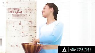 Busty Latina American masseuse Bella Rolland gets fucked by her landlord