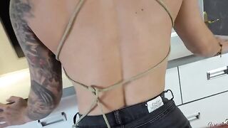 My step brother fucks my jeans with his cock in POV