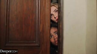 Scarlit Scandal and Kenzie are submissive to their mysterious host in Deeper's intense scene