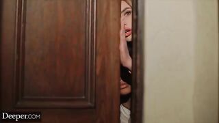 Scarlit Scandal and Kenzie are submissive to their mysterious host in Deeper's intense scene