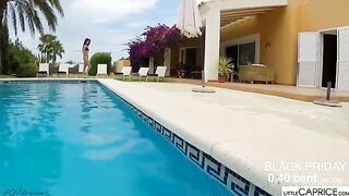 The Little Caprice gave the foreigner a blowjob underwater, showcasing her daring side