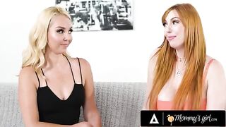Hot swinger Lauren Phillips, with her curvy red hair and busty charm, exchanges her sexy stepdaughter Lacy Lennon in a steamy encounter