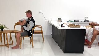 A California girl has fun with another guy while her boyfriend watches