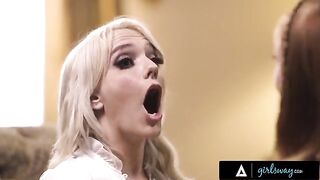 Kenna James is having the worst day, but passion changes everything in this steamy Girlsway scene