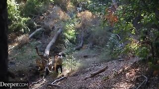 Two girls share a big cock in a steamy threesome, showcasing Avery Jane’s wild side