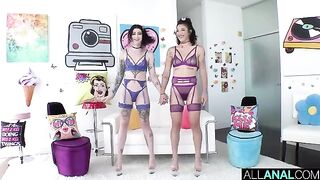 Petite Brooklyn Gray and Lydia Black get their asses gapped in intense action