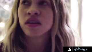 A bullied teen, Khloe Kapri, finds comfort in the bathroom with Gia Derza