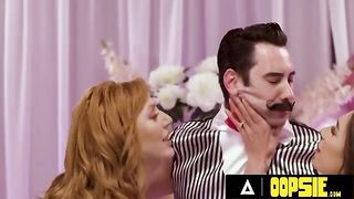 The game is on and the guys are losing to two sexy MILFs!