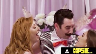 The game is on and the guys are losing to two sexy MILFs!